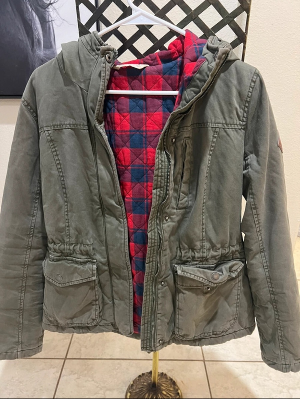 Woman’s Med Hollister Winter Vintage Style Utility Coat
